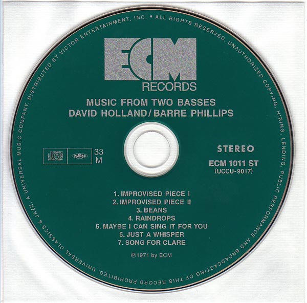 CD, Holland, Dave/Phillips, Barre - Music From Two Basses
